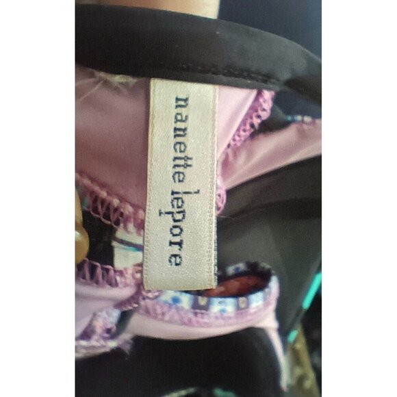 3/10 Nanette Lepore Boho Bikini Top Padded Black Pink Purple Teal Cut Outs $96 - Picture 8 of 8